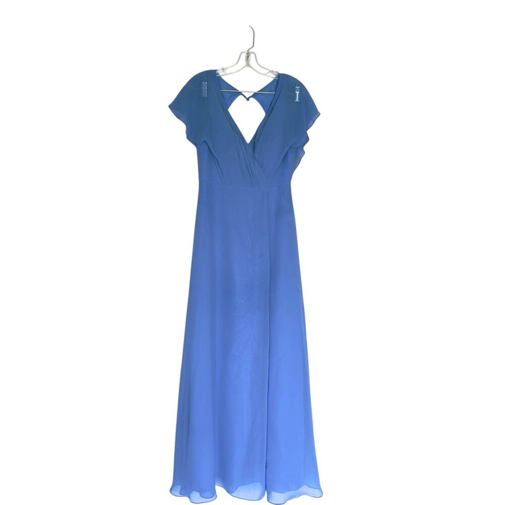 Azazie Rylee A-pleated Chiffon Dress Size A6 Floor Length Slit Formal Gown